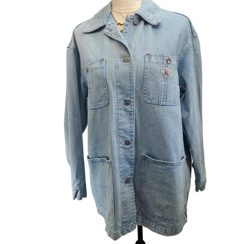 Vintage Lauren, Ralph Lauren. Denim Oversized Barn Coat. 90s Jean Jacket. Small